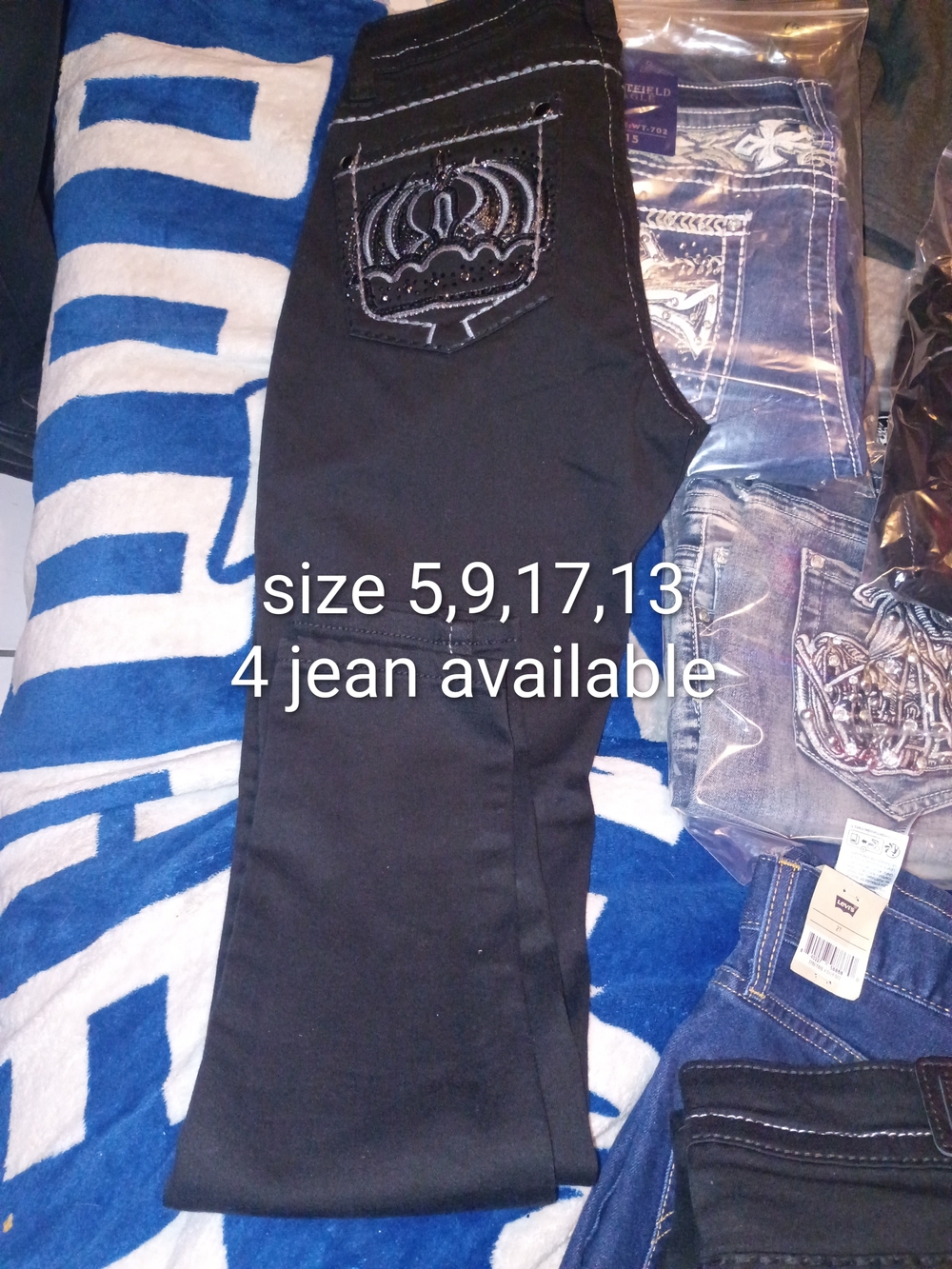 Men's Black Jeans with Embroidered Back Pocket